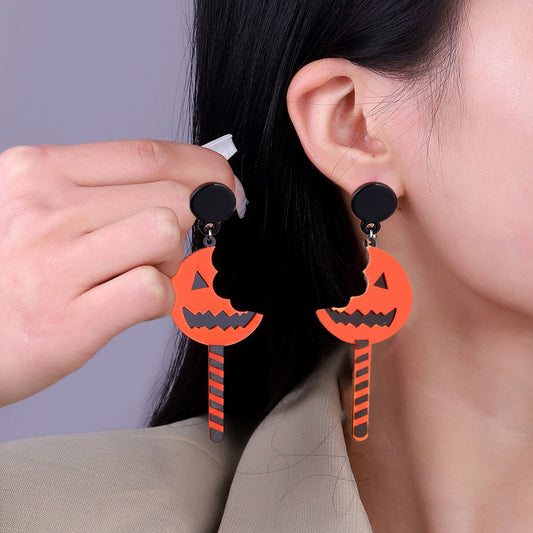 Halloween Women Fashion Funny Pumpkin Earrings