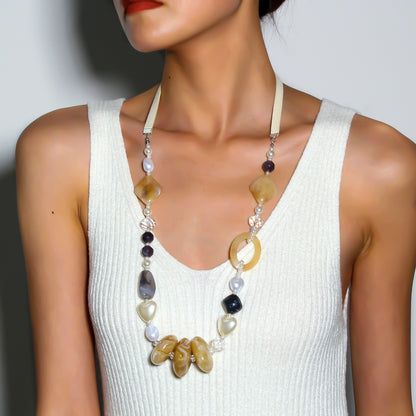 Collar largo geométrico vintage de moda para mujer
