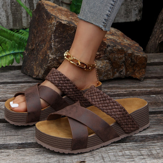 Plus Size Retro Casual Platform Slippers