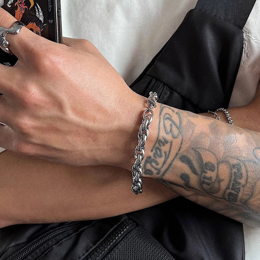 Men'S Fashion Hip-Hop Titanium Steel Bracelet