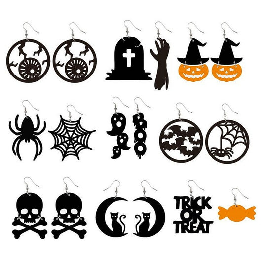 Halloween Women Dark Gothic Acrylic Dangle Earrings