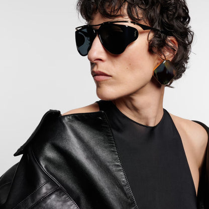 Gafas de sol cuadradas con montura grande de metal geométrico para mujer