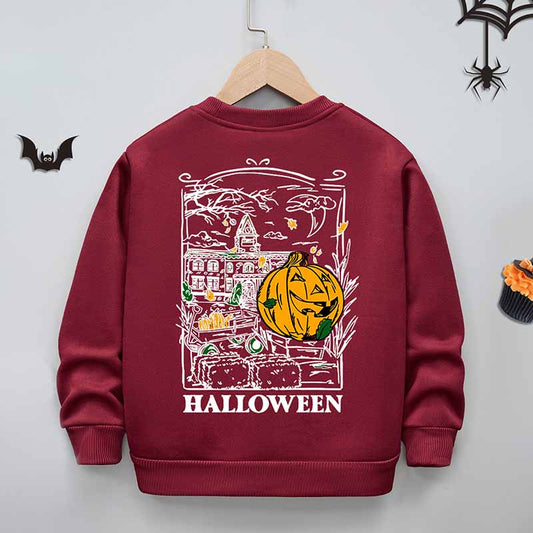 Kids Toddler Boys Girls Cartoon Print Fleece Sweatshirts