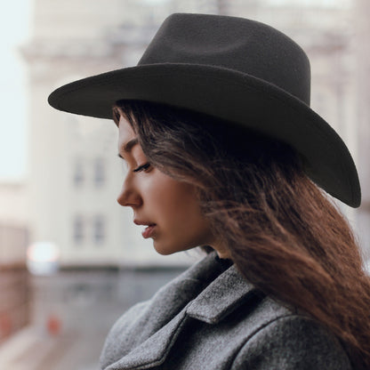 Sombrero para el sol retro estilo western con acabado de gamuza y estilo vintage