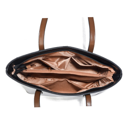 Women Casual Large Capacity PU Shoulder Tote Bag