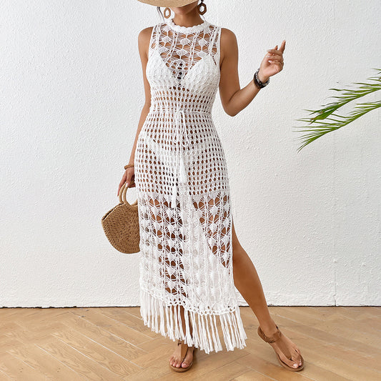 Traje de baño de punto de color sólido a la moda para mujer
