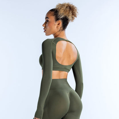 Women Fashion Sexy Solid Color Long Sleeve T-Shirt