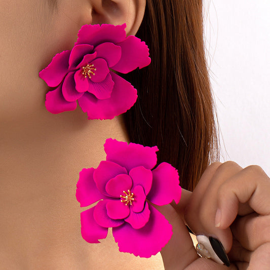 Bohemian Creative Exaggerated Floral Earrings