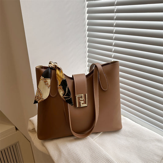 Bolso tote informal de seda de color liso para mujer, estilo urbano