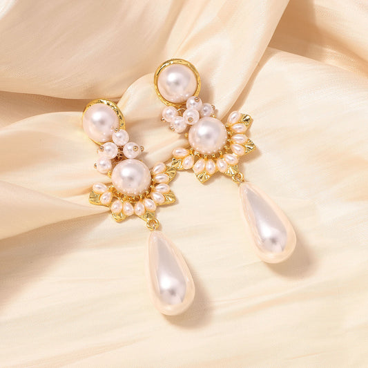 Elegant Tassel Imitation Pearl Drop Earrings