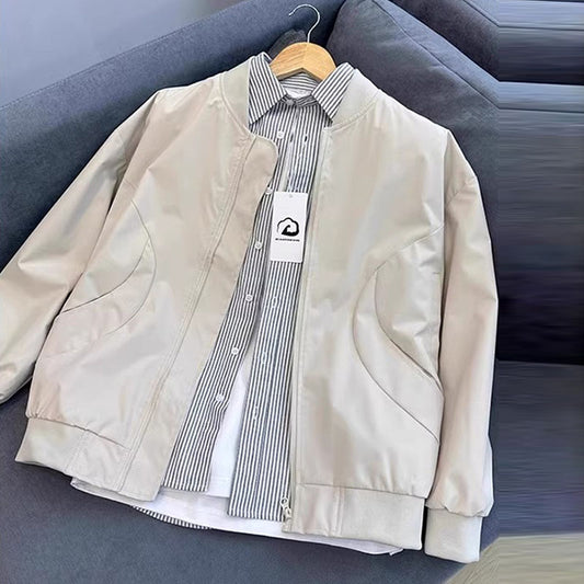 Men's Casual Solid Color Baseball Jacket