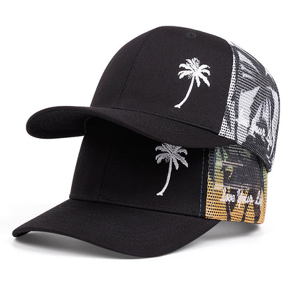 Men Fashion Casual Camouflage Embroidered Coconut Tree Cap