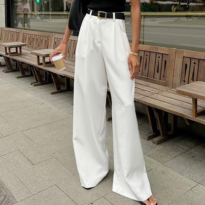 Women Elegant High-Waist Wide-Leg Pants