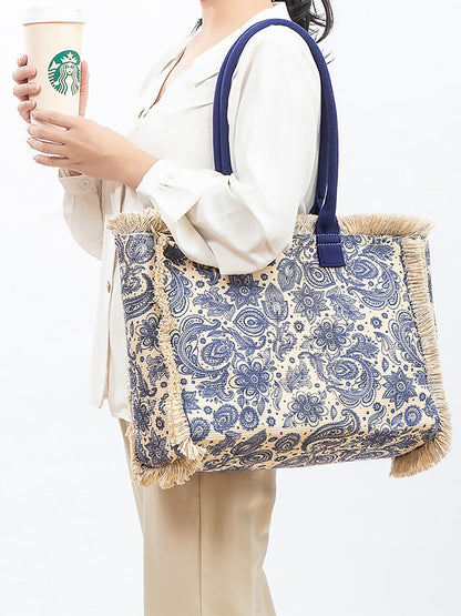 Bolso de mano bohemio informal de gran capacidad para mujer
