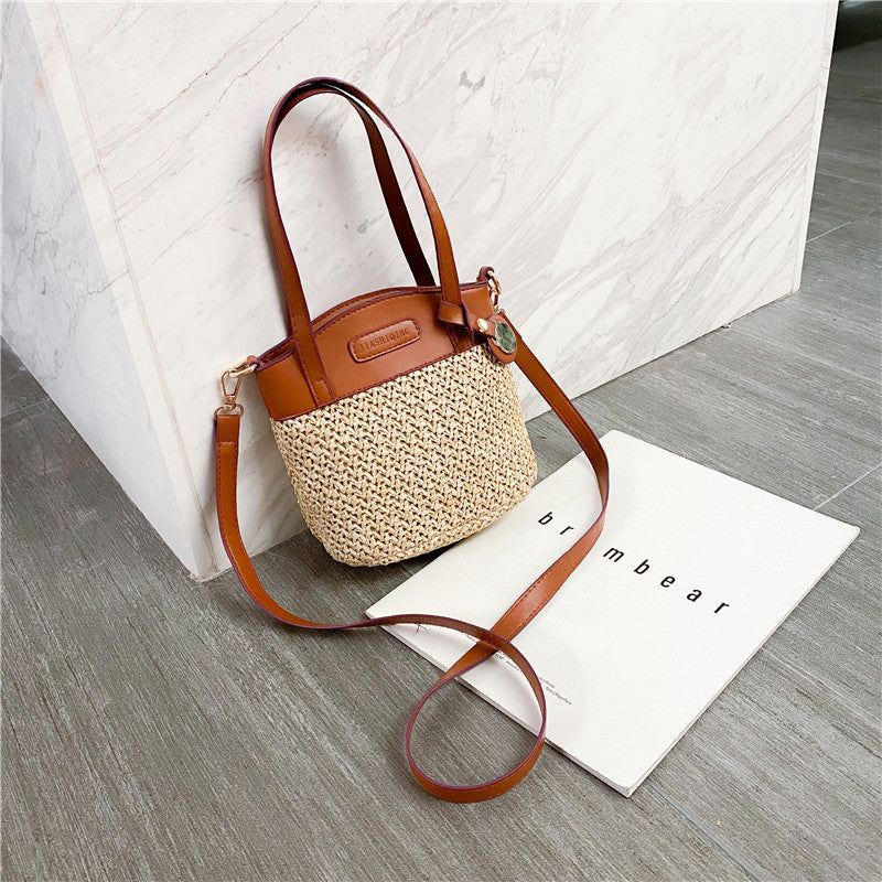 Women Fashion Casual Vacation Straw Shoulder Bag