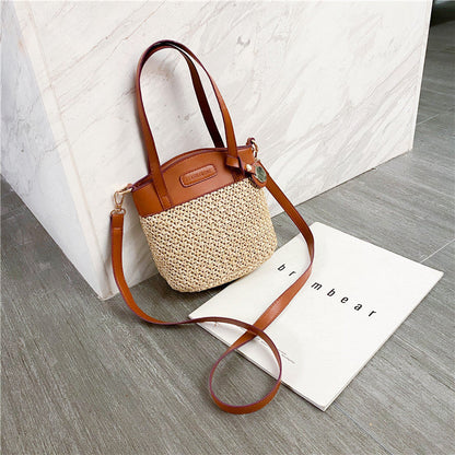 Women Fashion Casual Vacation Straw Shoulder Bag