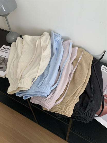 Pantalones cortos básicos de verano para mujer, de color liso y frescos