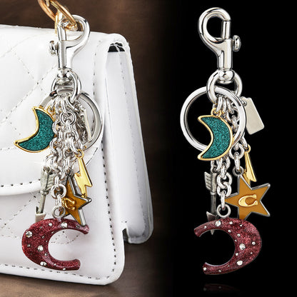 Cute Cartoon Alloy Moon Star Bag Pendant Keychain
