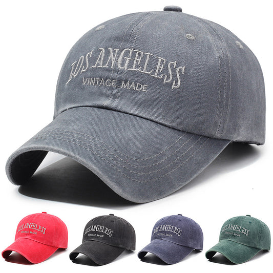 Gorra de béisbol de algodón lavado con letras bordadas