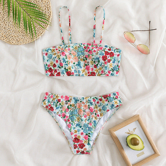 Ensemble de maillot de bain bikini à imprimé floral pour femme