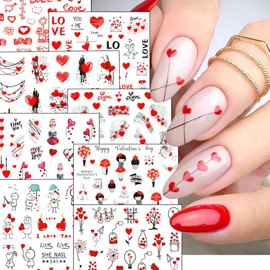 Sticker Nail Art Amour Saint Valentin