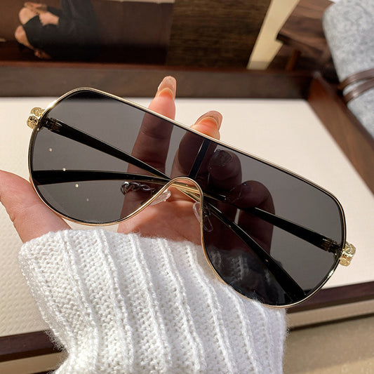 Fashion One-Frame Sunglasses - Trendy Metal Goggles