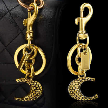 Women Fashion Metal Letter Snake Pattern C Keychain