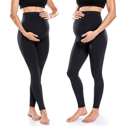 Leggings de yoga elásticos de color sólido informales para mujeres embarazadas