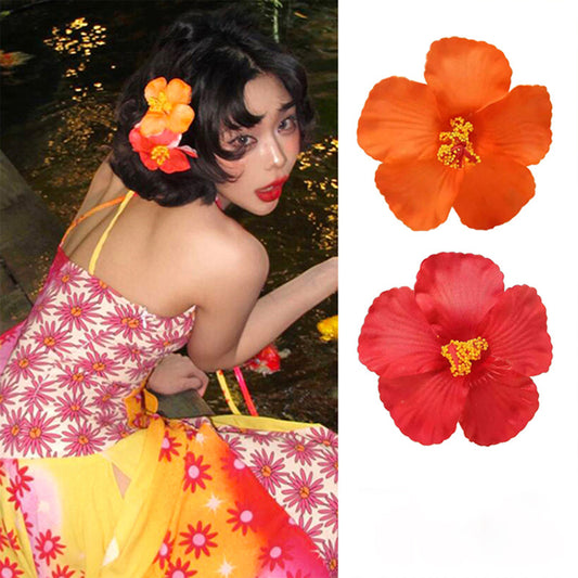 Accessoires de cheveux de plage en tissu à fleurs pour femmes