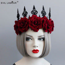 Accessoires pour cheveux gothiques vintage roses pour Halloween