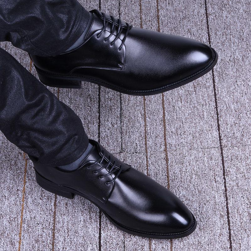 Men Casual Business Leather Shoes with Pointed Toe