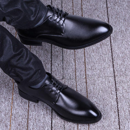 Men Casual Business Leather Shoes with Pointed Toe