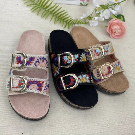 Pantuflas tejidas informales de moda para mujer para vacaciones