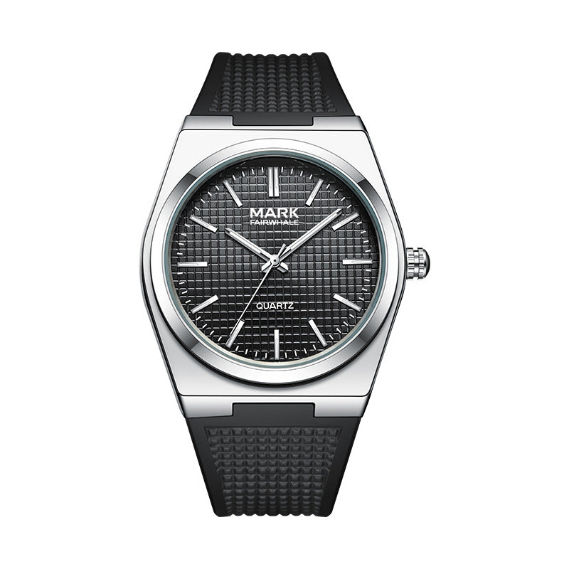 Men Casual Business Quartz Watch Waterproof Silicone Strap
