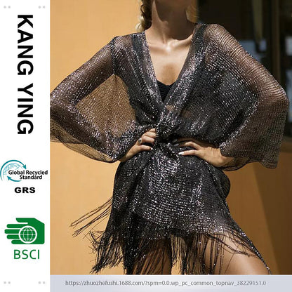 Summer Women's Fashion Solid Color Tassel Cardigan