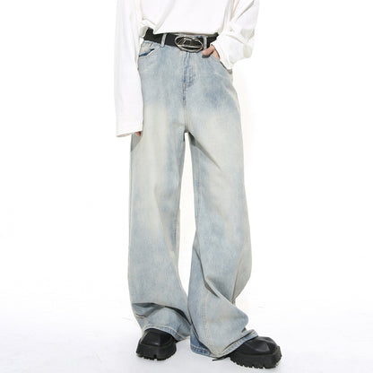Jean simple et ample à jambe droite pour homme