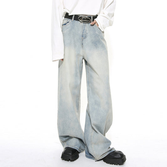 Jean simple et ample à jambe droite pour homme