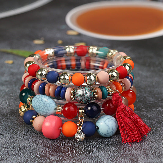 Conjunto de pulseras de cuentas bohemias unisex