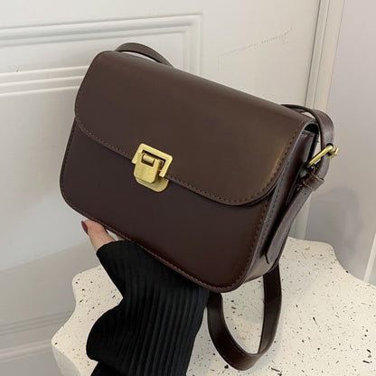 Bolso de hombro cuadrado pequeño de color liso a la moda para mujer