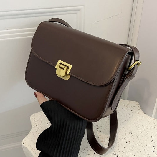 Bolso de hombro cuadrado pequeño de color liso a la moda para mujer