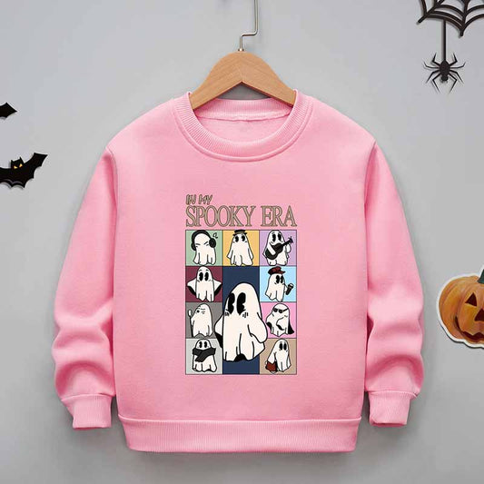 Kids Toddler Boys Girls Cartoon Print Fleece Sweater