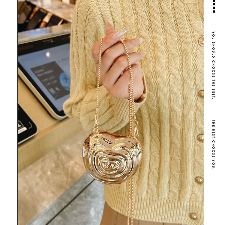 Bolso bandolera mini cuadrado con forma de corazón para mujer