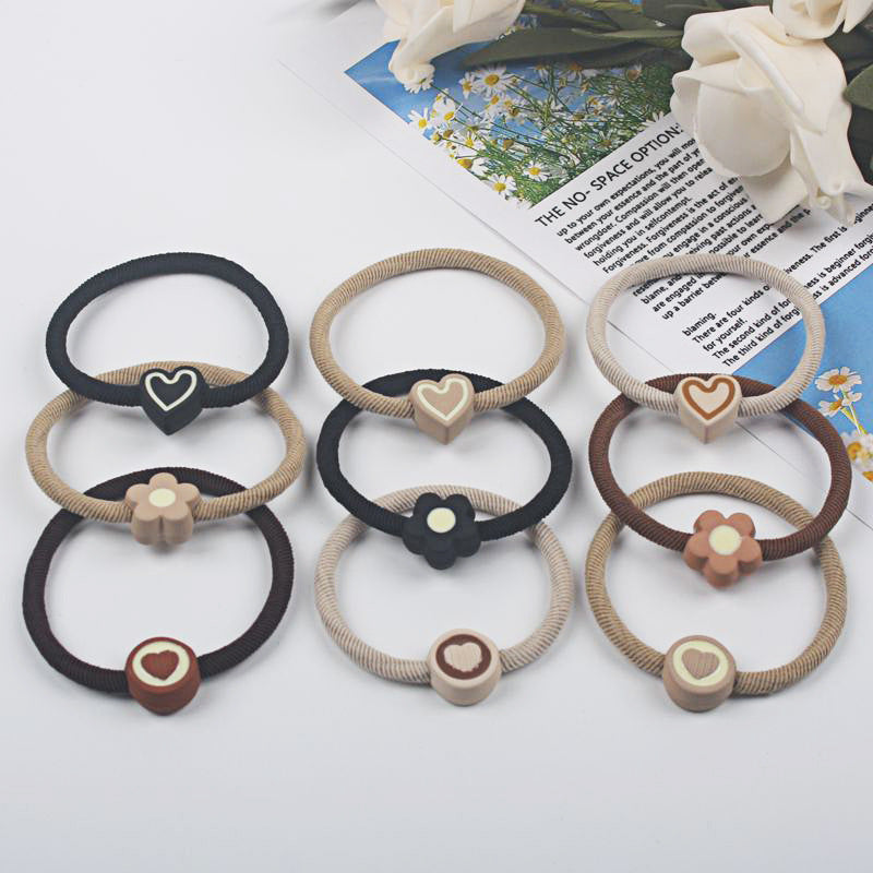 Women Fashion Solid Color High Elastic Rubber Hair Ring