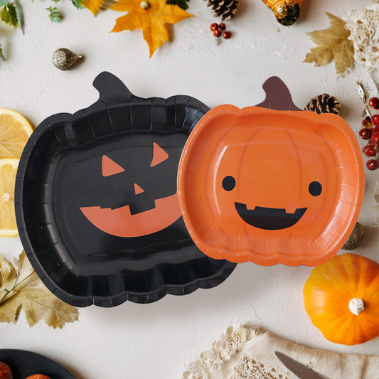 Halloween Cartoon Pumpkin Smiley Disposable Paper Plate