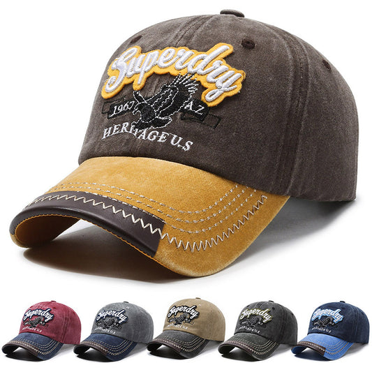 Gorra vintage de algodón bordada para exteriores
