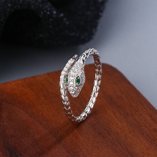 Bague ouverte simple en argent pour femme, bijou élégant en forme de serpent