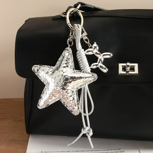 Fashion Silver Series Five-Pointed Star Keychain