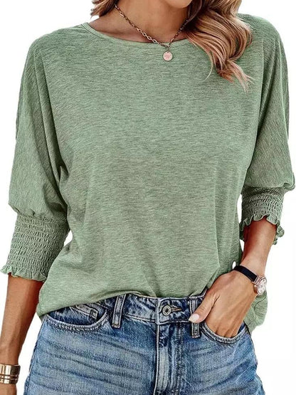 Women Casual Cotton Long-Sleeve Loose T-Shirt