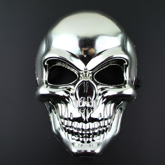 Máscara de terror de Halloween con calavera galvanizada, divertida
