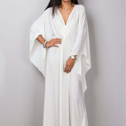 Women Polyester Loose Robe Vacation Coverup Dress